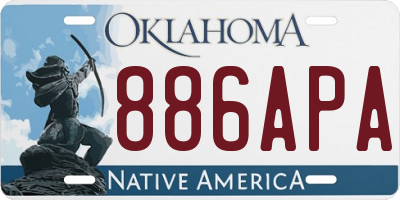 OK license plate 886APA