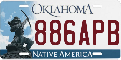 OK license plate 886APB