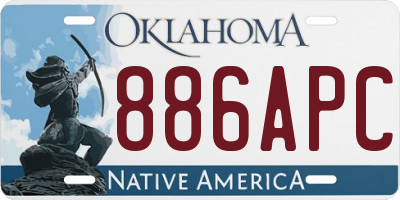 OK license plate 886APC