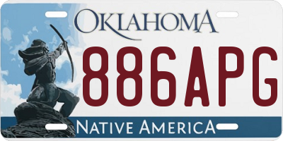 OK license plate 886APG