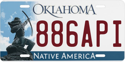 OK license plate 886API