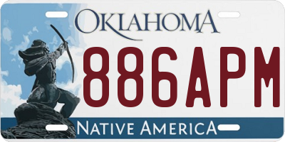 OK license plate 886APM