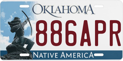OK license plate 886APR