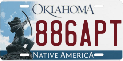 OK license plate 886APT
