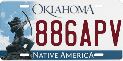 OK license plate 886APV