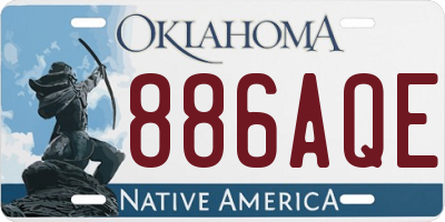 OK license plate 886AQE