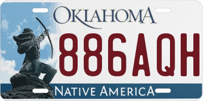 OK license plate 886AQH