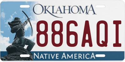 OK license plate 886AQI