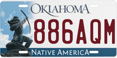 OK license plate 886AQM