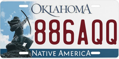 OK license plate 886AQQ