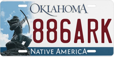 OK license plate 886ARK