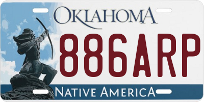 OK license plate 886ARP