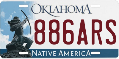 OK license plate 886ARS