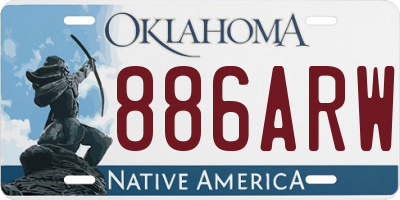 OK license plate 886ARW