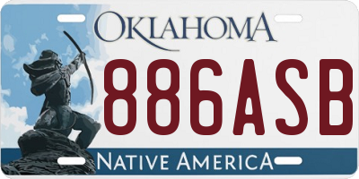 OK license plate 886ASB