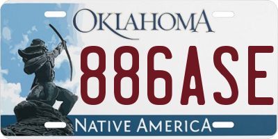 OK license plate 886ASE