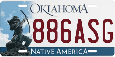 OK license plate 886ASG