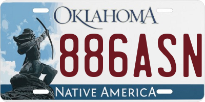 OK license plate 886ASN