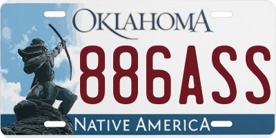 OK license plate 886ASS