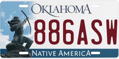 OK license plate 886ASW