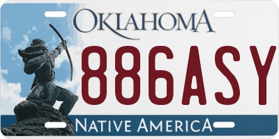 OK license plate 886ASY
