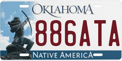 OK license plate 886ATA