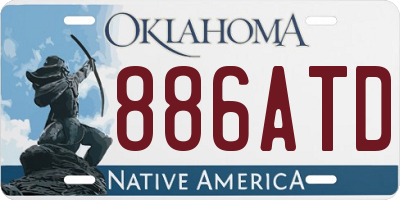 OK license plate 886ATD
