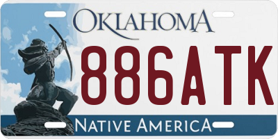 OK license plate 886ATK