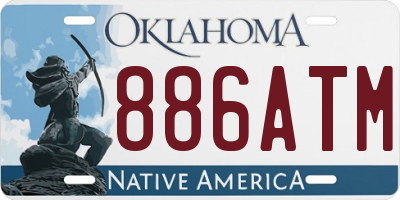 OK license plate 886ATM