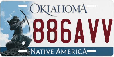 OK license plate 886AVV