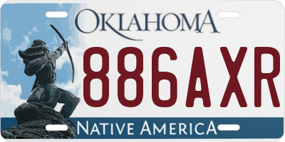 OK license plate 886AXR