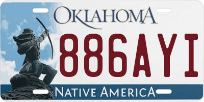 OK license plate 886AYI