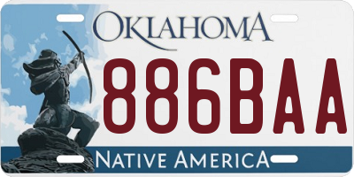 OK license plate 886BAA