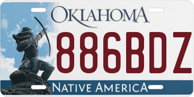 OK license plate 886BDZ