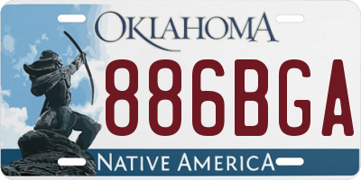 OK license plate 886BGA