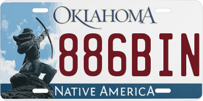 OK license plate 886BIN