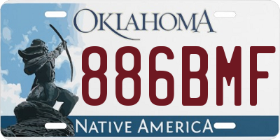 OK license plate 886BMF