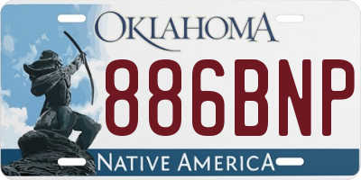 OK license plate 886BNP