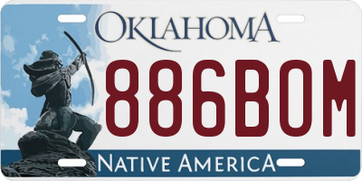 OK license plate 886BOM
