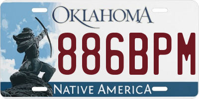 OK license plate 886BPM