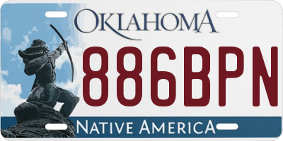 OK license plate 886BPN
