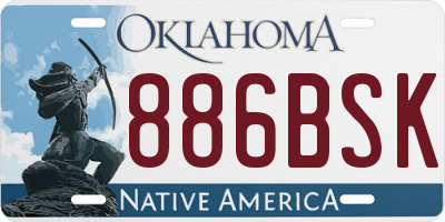 OK license plate 886BSK