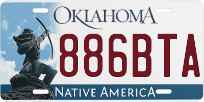 OK license plate 886BTA