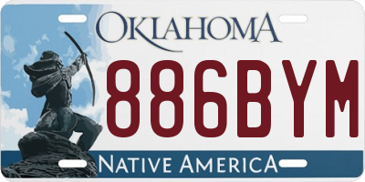 OK license plate 886BYM