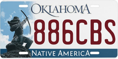 OK license plate 886CBS