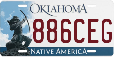 OK license plate 886CEG