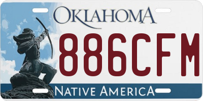 OK license plate 886CFM