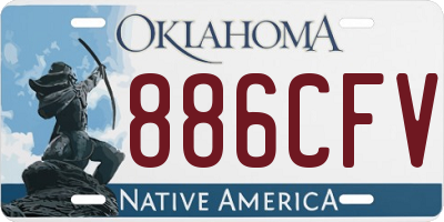 OK license plate 886CFV
