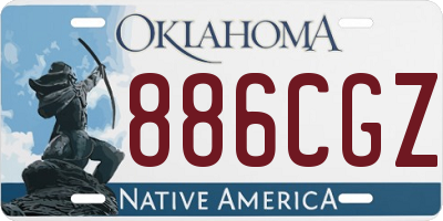 OK license plate 886CGZ