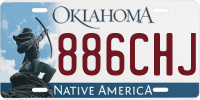 OK license plate 886CHJ